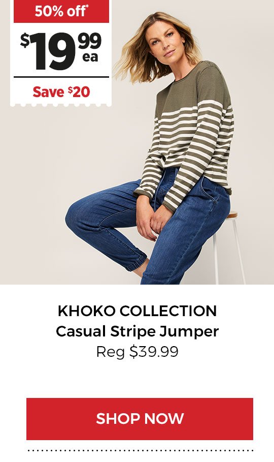 KHOKO COLLECTION Casual Stripe Jumper