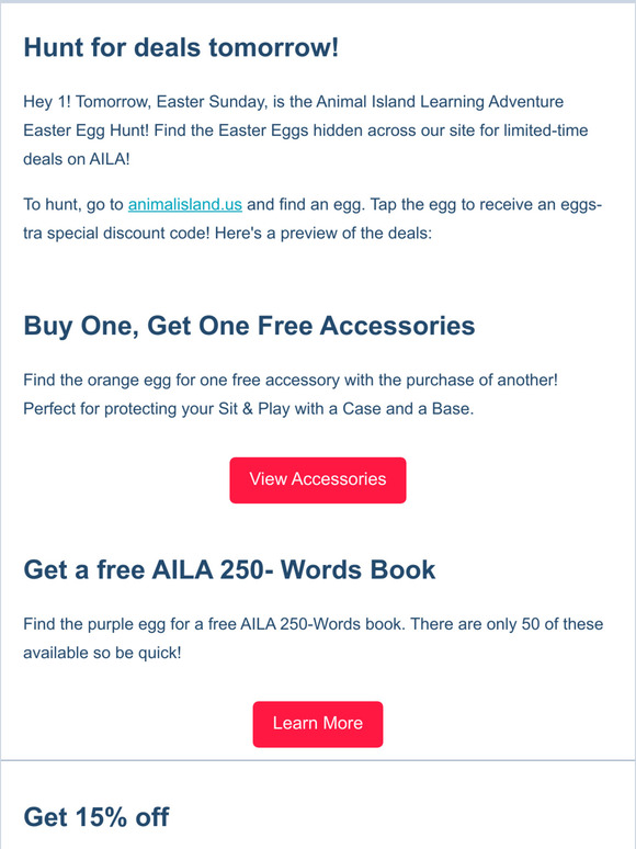  AILA Easter Egg Hunt Tomorrow!