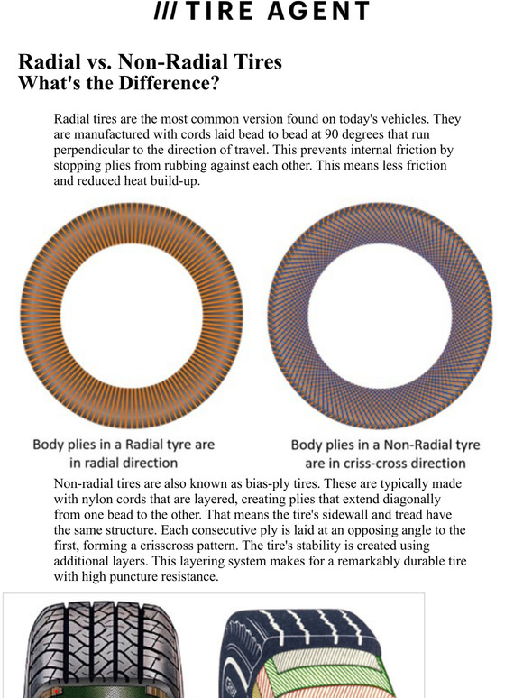 Tire Agent Radial vs. NonRadial Tires Milled
