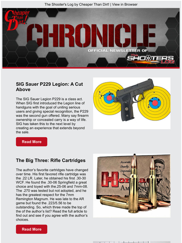Cheaper Than Dirt SIG P229 Legion Review, The Big 3 Rifle Cartridges, Trigger Knowledge and