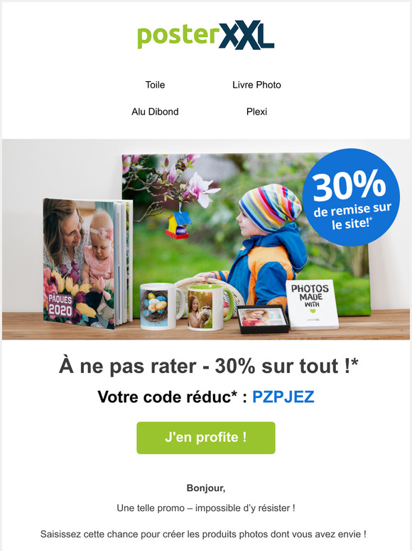 30% de remise sur le site!