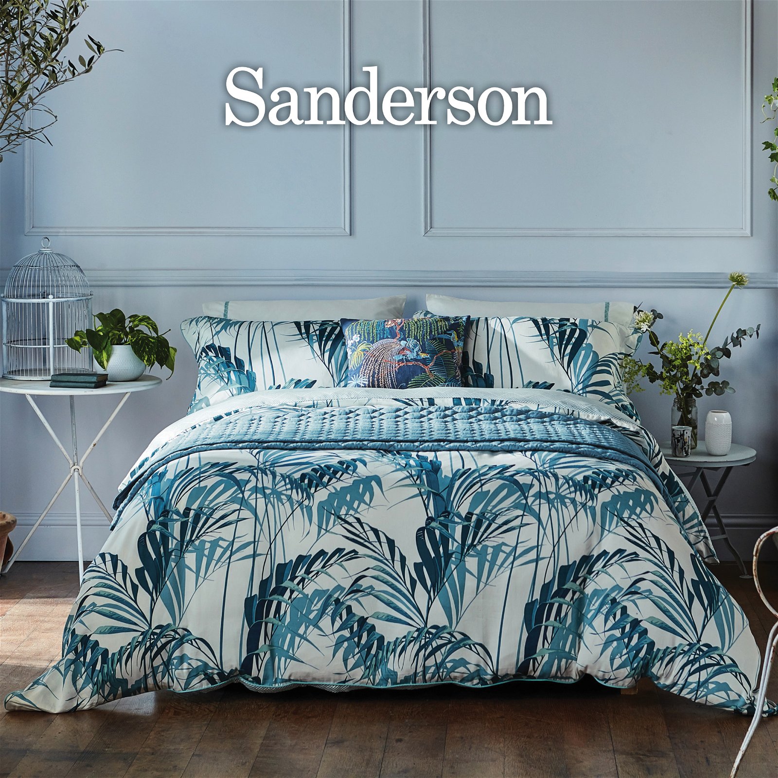 Sanderson Palm House Bedding in Eucalyptus
