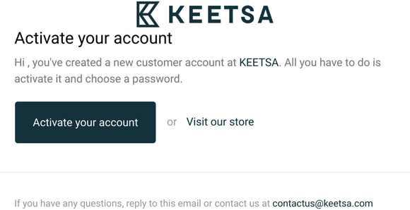 KEETSA | Customer account activation