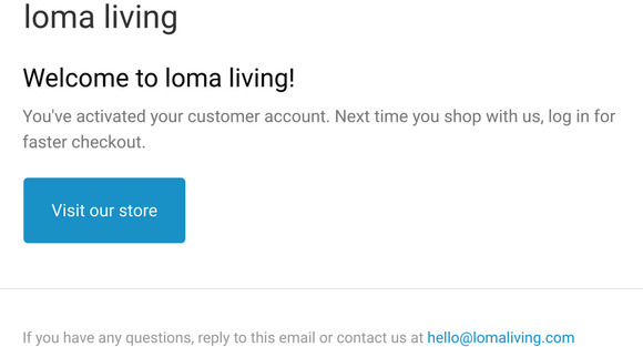 Customer account confirmation