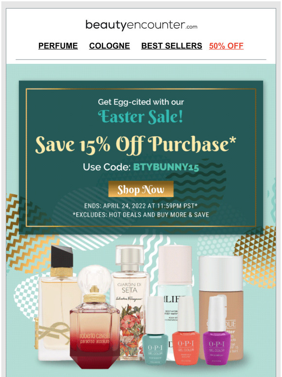 Egg-cited for our Easter Sale! Save 15% Off Purchase*