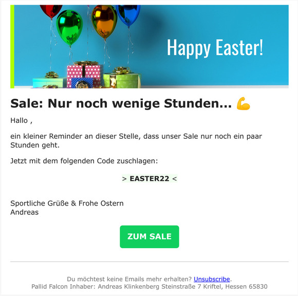 OSTER SALE - Nur noch wenige Stunden