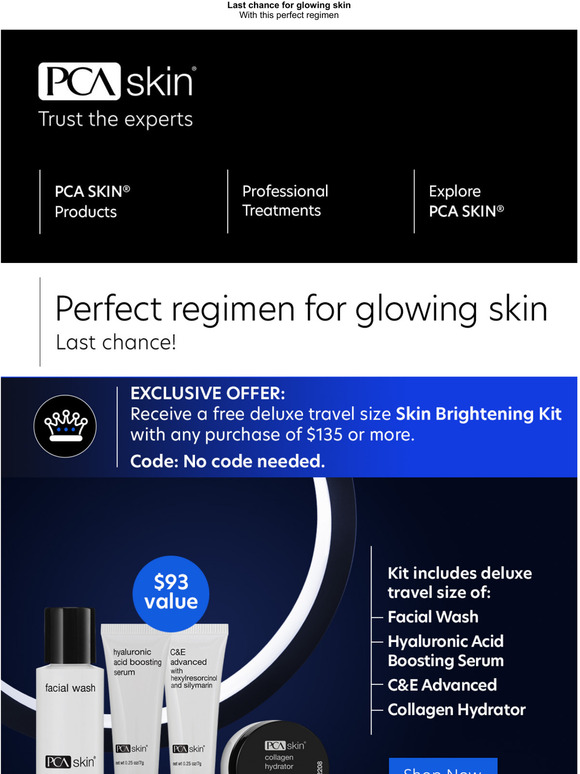 PCA Skin Perfect Regimen For Brighter Skin On Us Milled