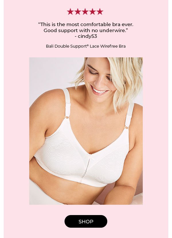 Shop Bali Double Support Lace Wirefree Bra