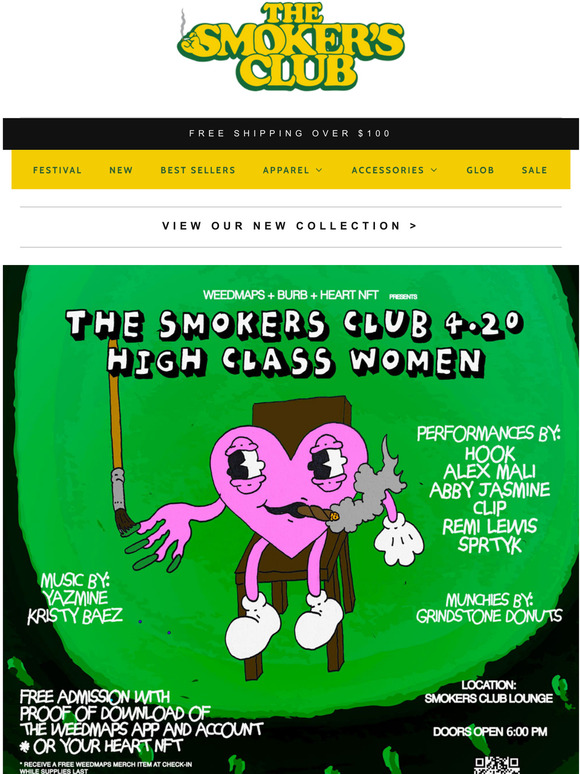 The Smokers Club 4/20 EVENT NEW TIME!! HIGH CLASS WOMEN Milled