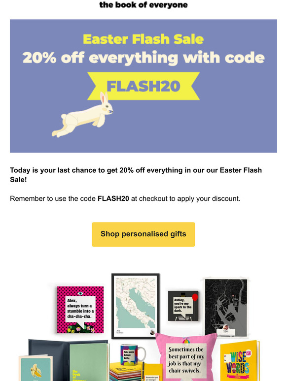 Ends soon! 20% off your Easter basket 