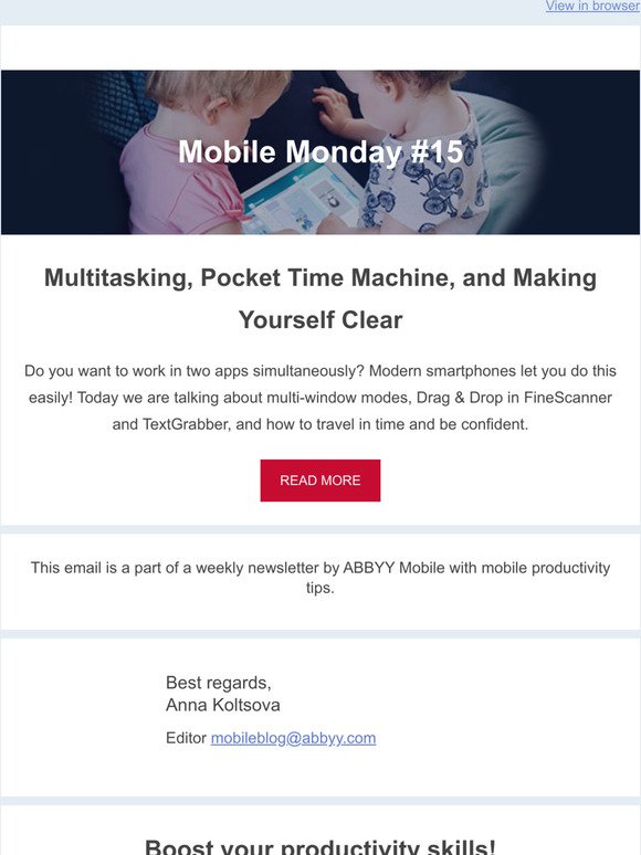 Mobile Monday #15: Multitasking, Pocket Time Machine, and Making Yourself Clear