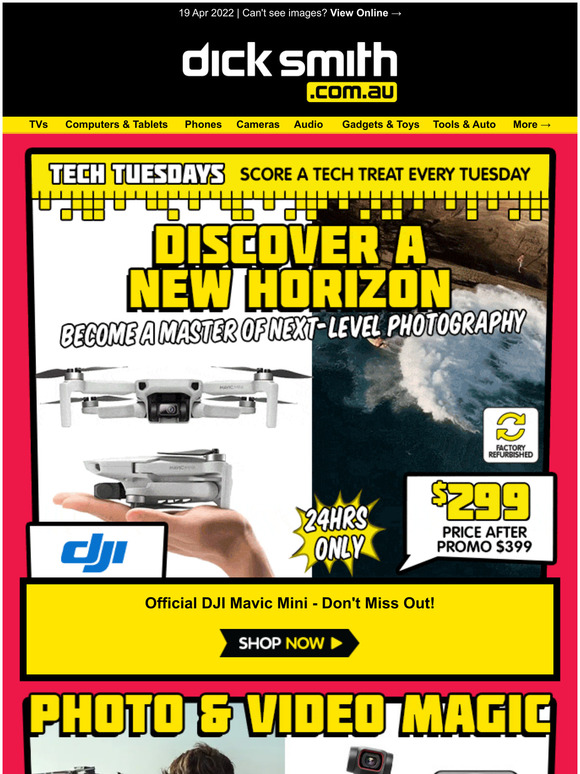 Tech Tuesday: Factory Refurbished DJI Mavic Mini $299 - 24HRS ONLY!