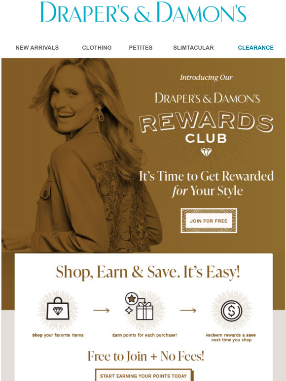 Drapers and Damon's Introducing Our Draper's and Damon's Rewards Club