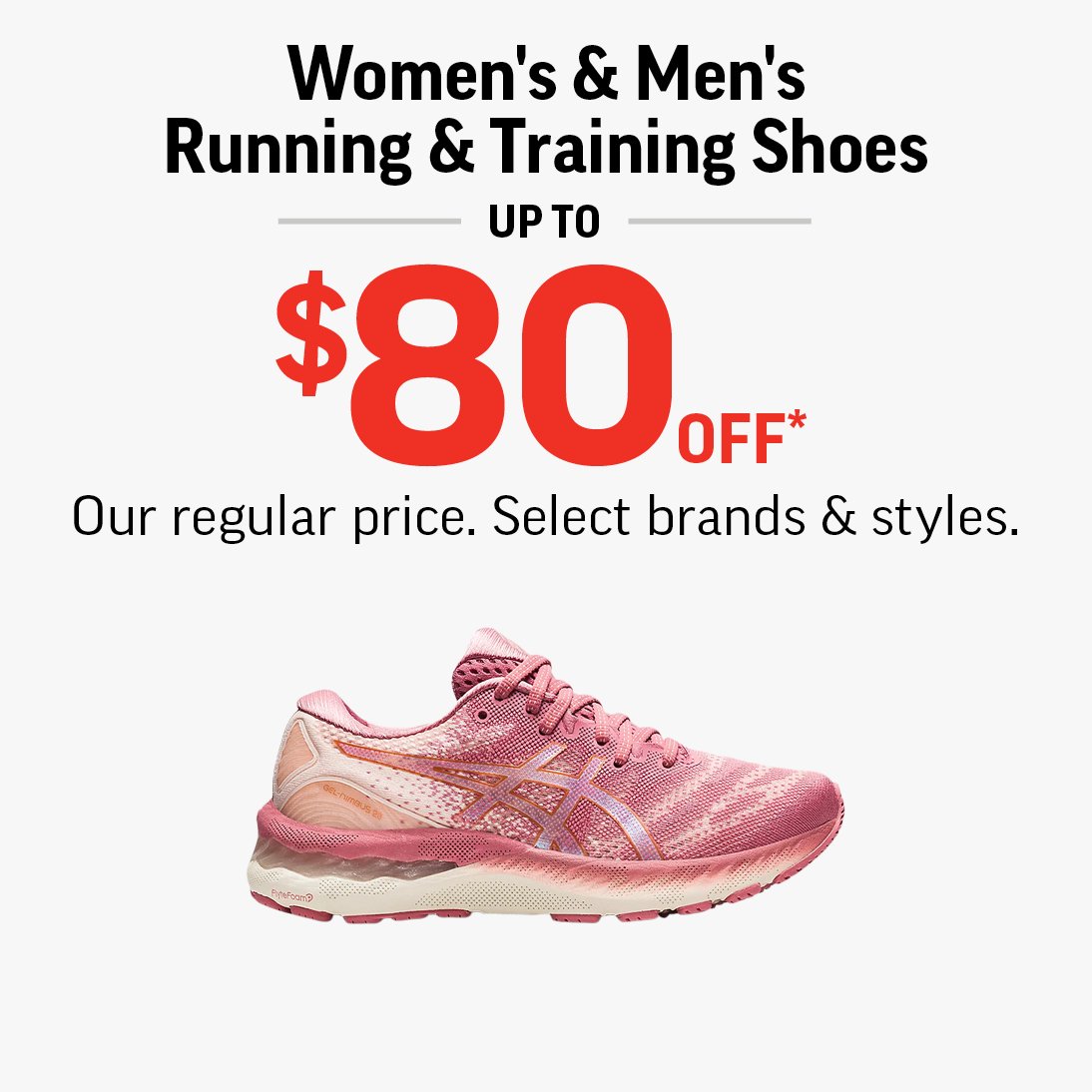 WOMEN'S & MEN'S RUNNING & TRAINING SHOES UP TO $80 OFF