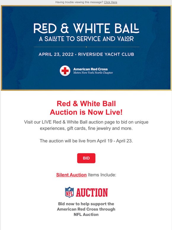 Red & White Ball Auction is LIVE!