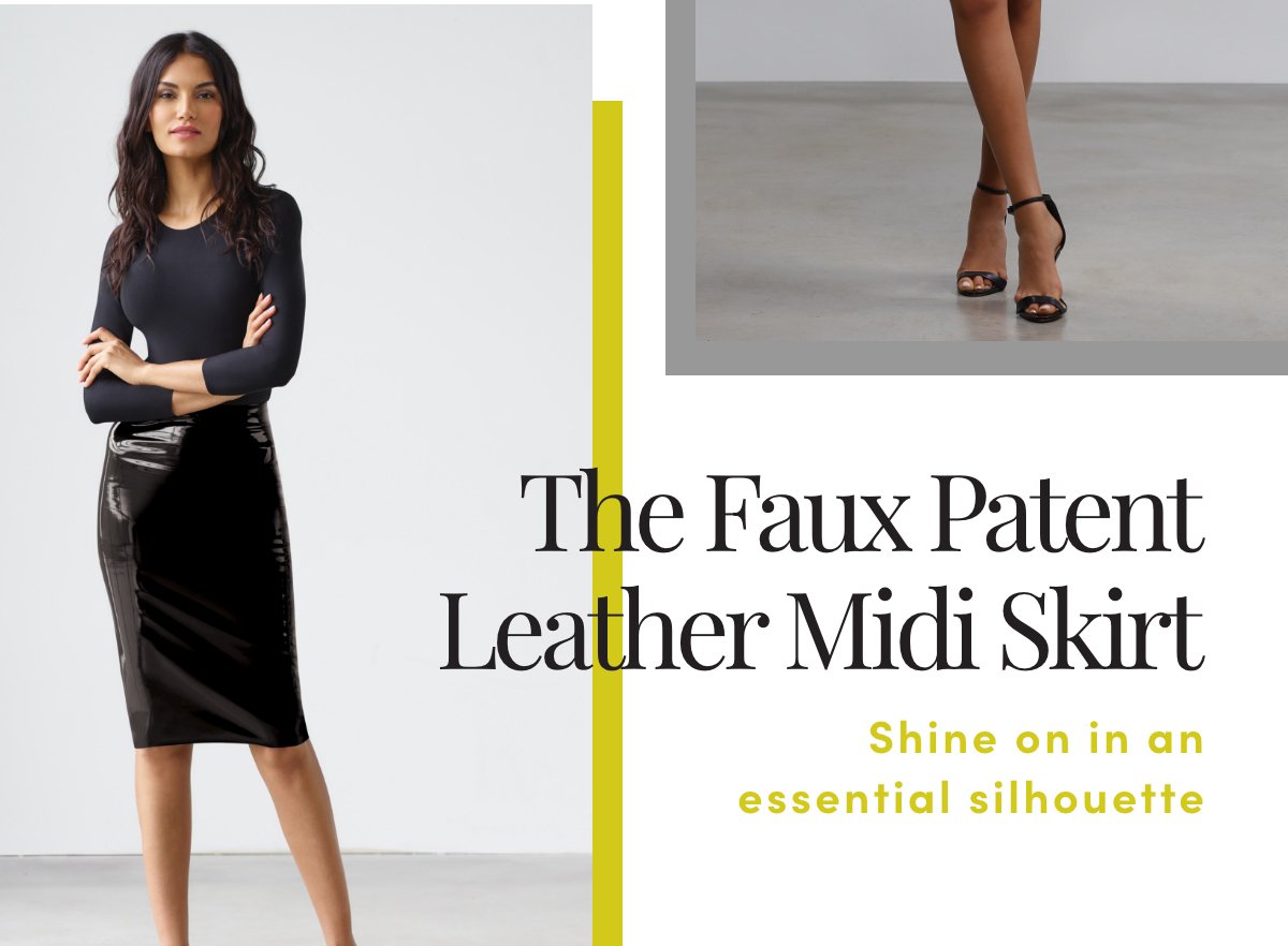 Commando The Faux Patent Leather Midi Skirt