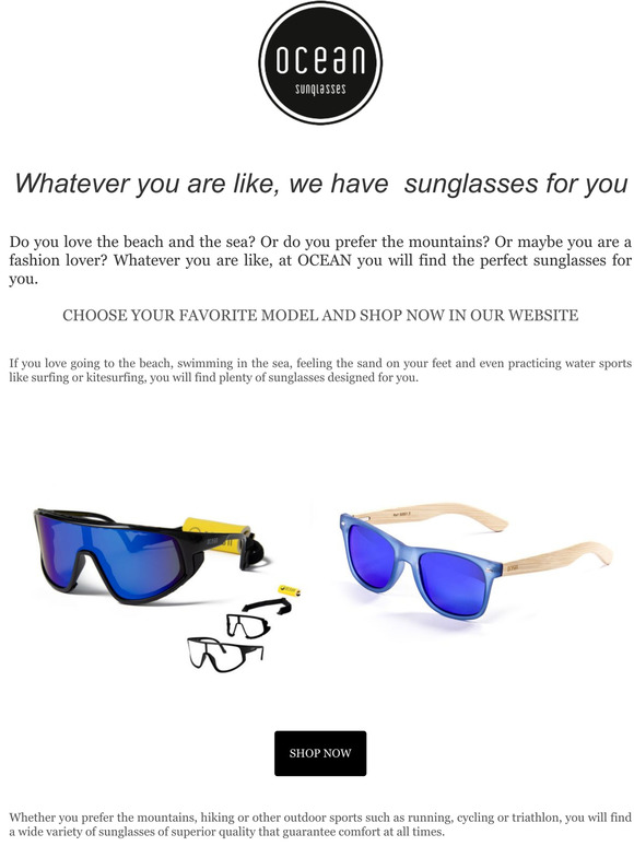  Whatever you are like, we have sunglasses for you