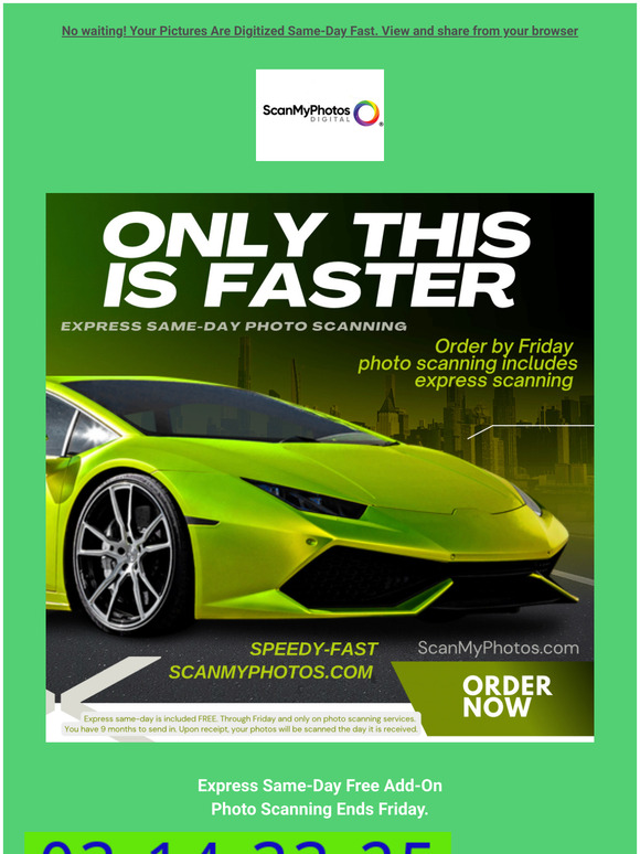 Guaranteed SAME DAY Photo Scanning For -