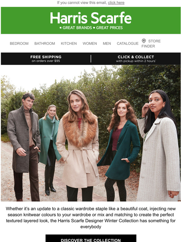 Harris Scarfe Discover our Designer Winter Collection Milled