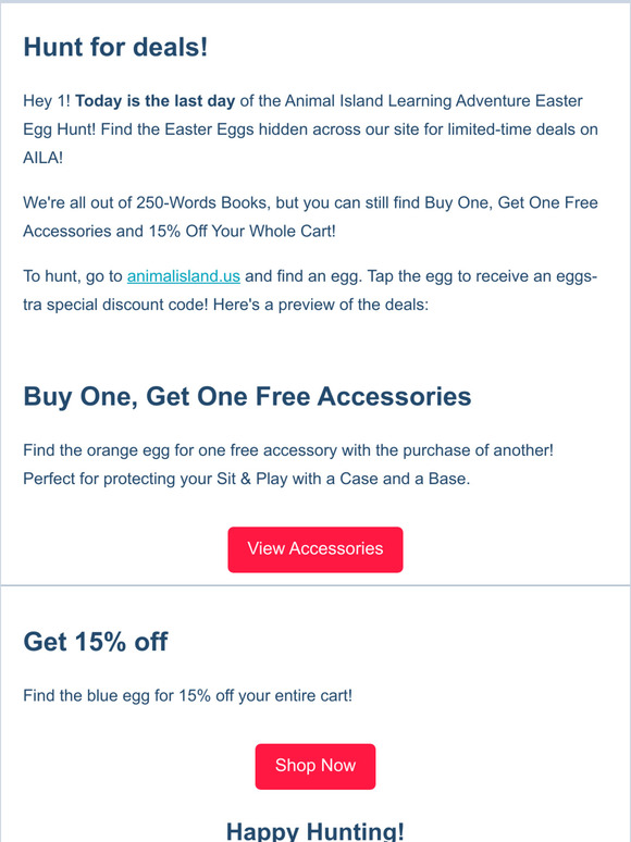  Last Day!AILA Easter Egg Hunt