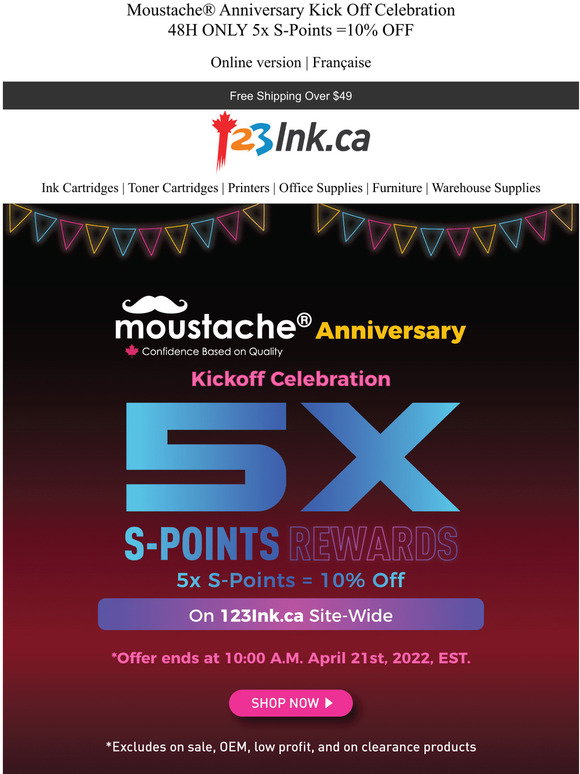 OFF on 123ink.ca Sitewide for 48H 