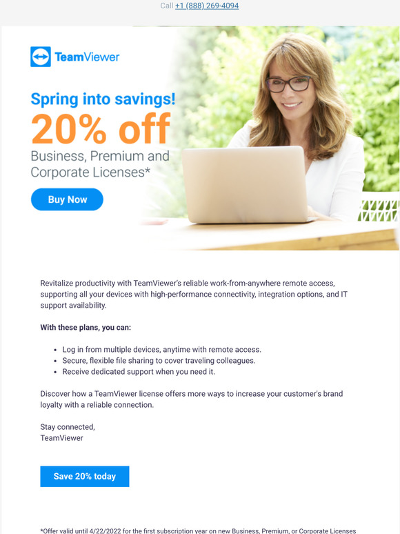 20% off TeamViewer Licenses