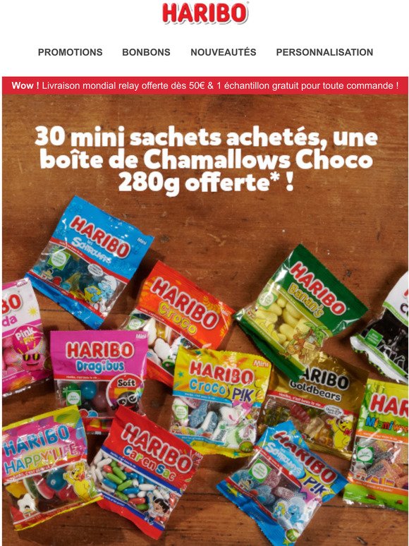 HARIBO Mini chamallows au chocolat garden édition 280g pas cher 