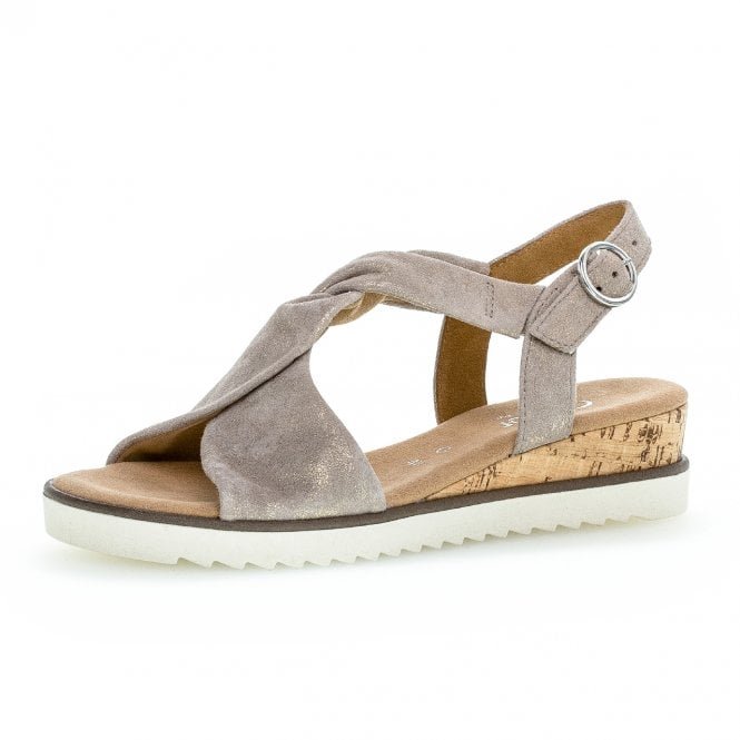 Rich Comfortable Wide Fit Fashion Sandals in Mushroom