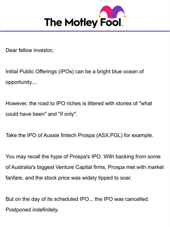 The Motley Fool Your invitation is here! Milled