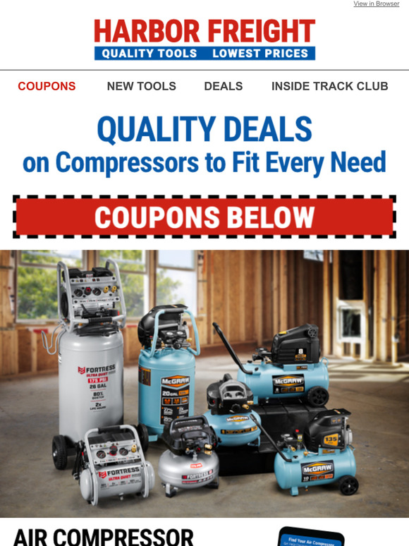 Harbor Freight Tools You Air Compressor Selection Tool Is Here Milled