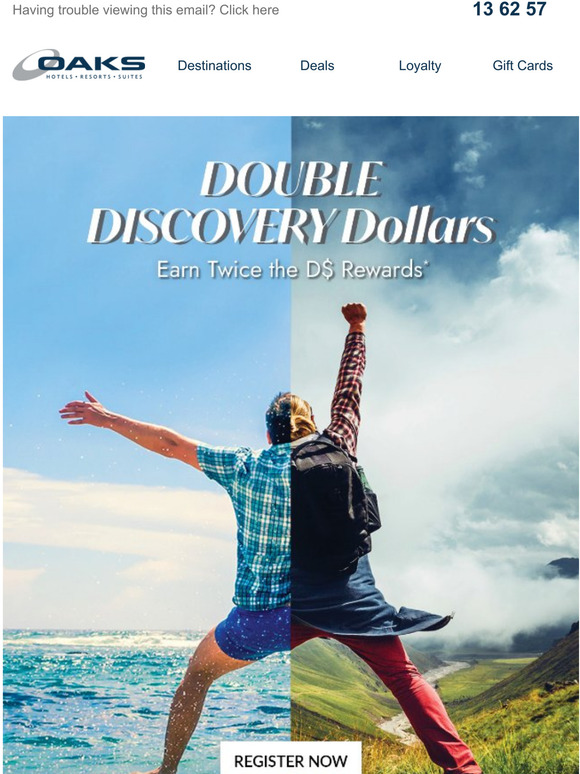 Oaks Hotels & Resorts Earn Double Rewards with Oaks DISCOVERY Milled