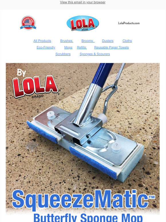 Lola Products SqueezeMatic Butterfly Sponge Mop, 5 Rating! Milled