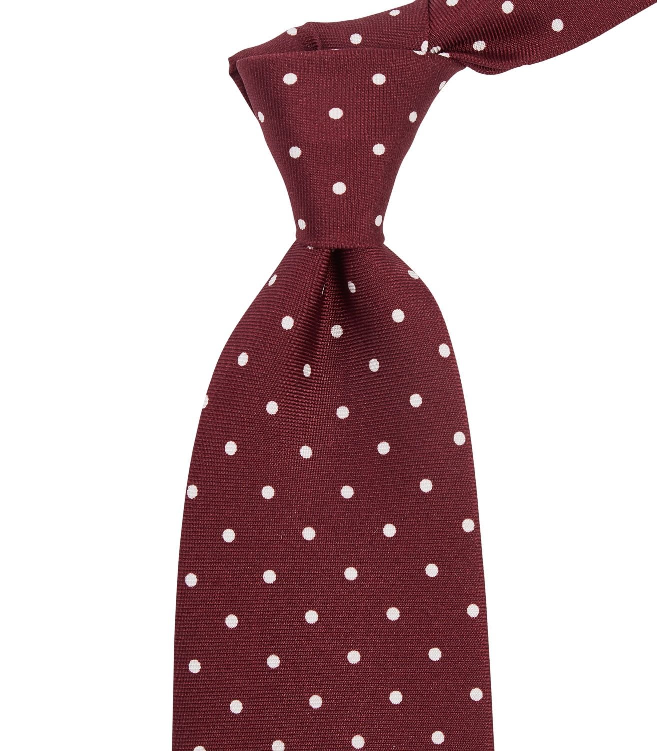 Sovereign Grade Burgundy London Dot Printed Silk Tie