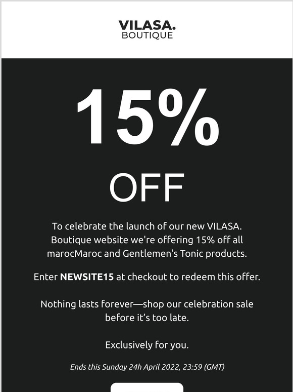 Woohoo...  15% Off All Skincare & Grooming Exclusively For You!