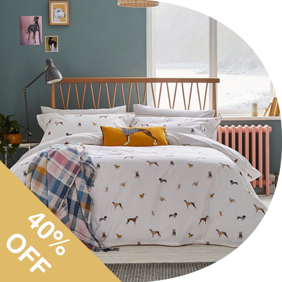 Joules Harbour Dogs Bedding in Chalk