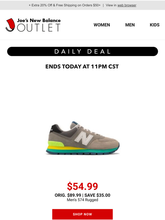 joe's new balance outlet daily deal