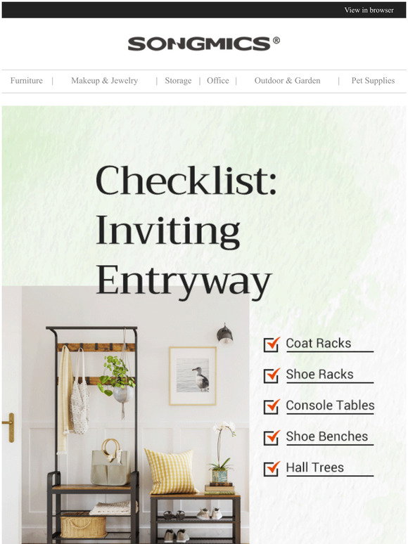 SONGMICS: [Checklist] Create an ENTRYWAY to Welcome and Wow | Milled