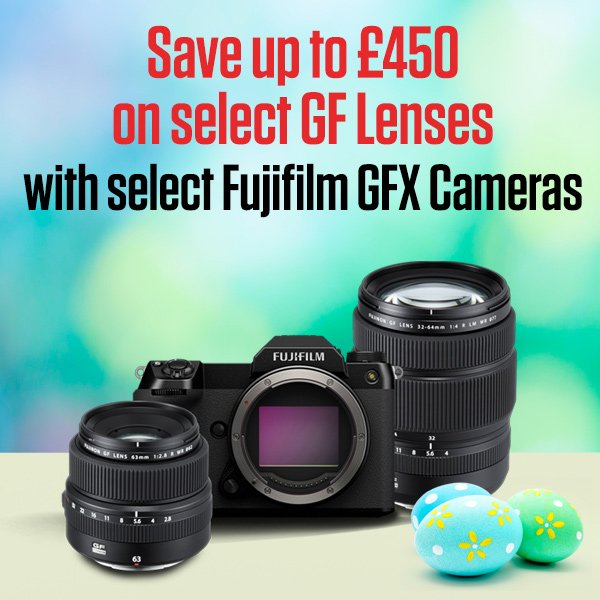 Save up to £450 on select GF Lenses with select Fujifilm GFX Cameras 