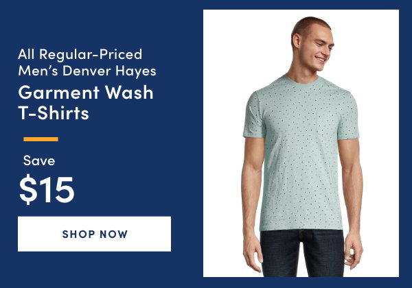 All Regular-Priced Men's Denver Hayes Garment Wash T-Shirts - $15