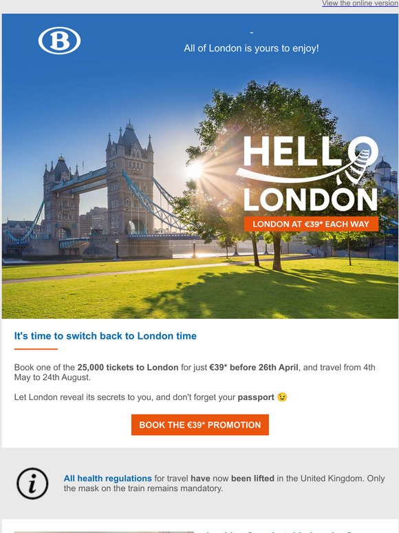 Promo: 25,000 tickets for 39 to London