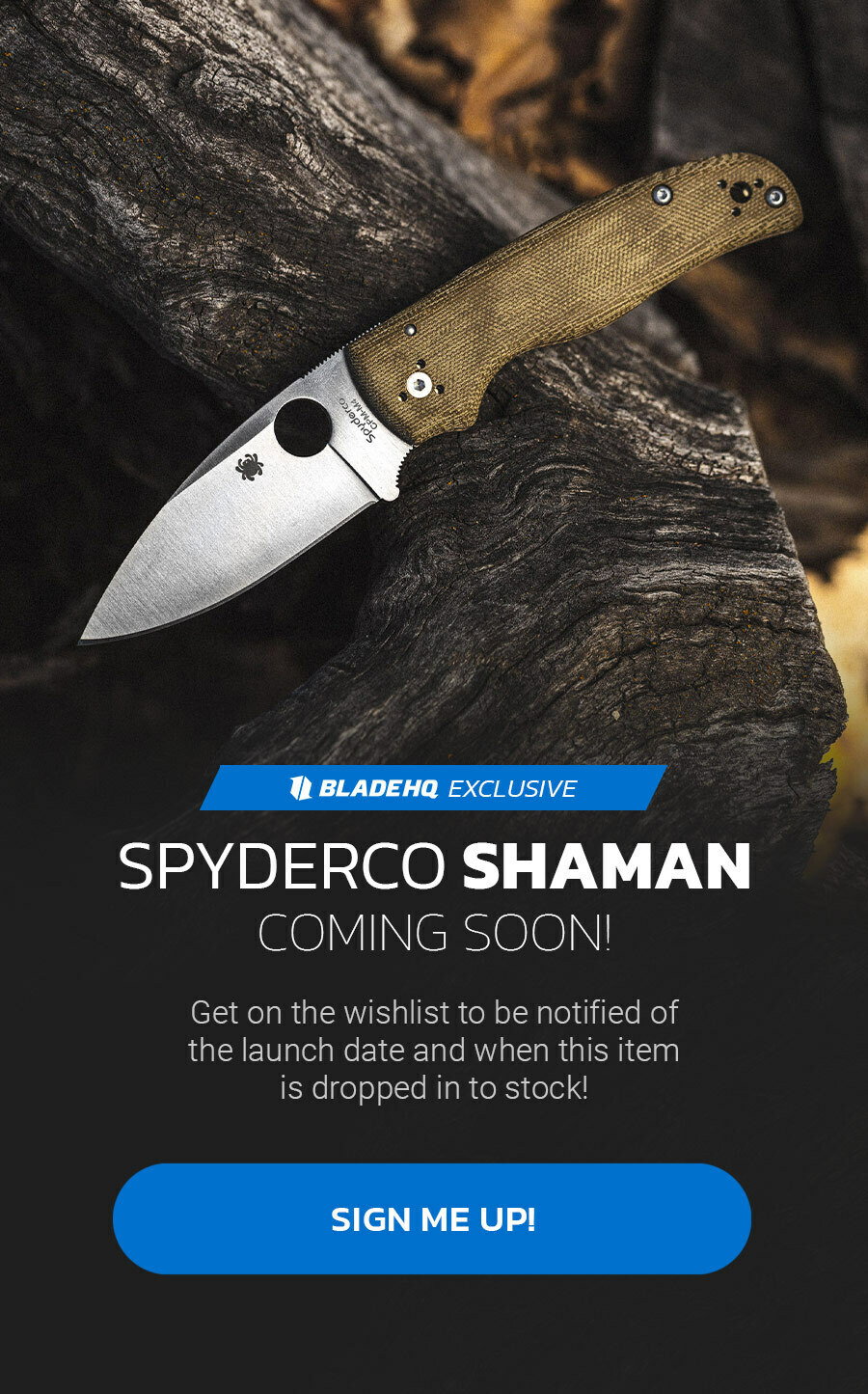 Flytanium Spyderco Shaman Scales Green Micarta- Blade HQ