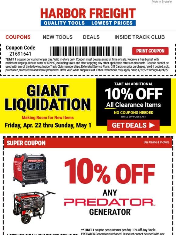 Harbor Freight Tools 5 Gallons of FREE Get Your Free Bucket with