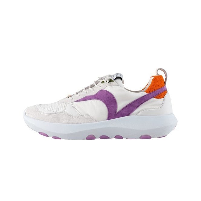 1-10 0908 VSN 01 Sustainable Lace Up Sneakers in White/Viola