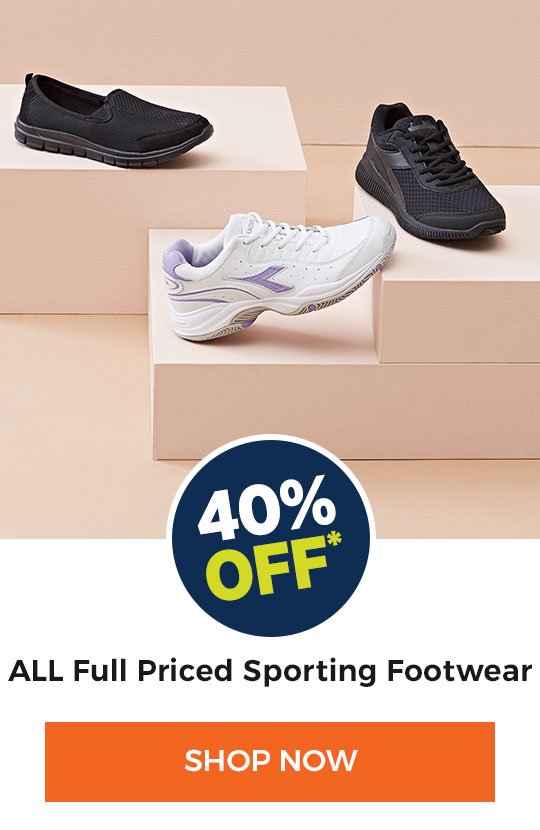 40% off ALL Full Priced Sporting Footwear