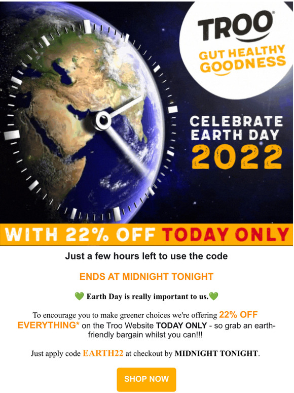 STILL celebrating EARTH DAY  JUST A FEW HOURS  to get your deal...