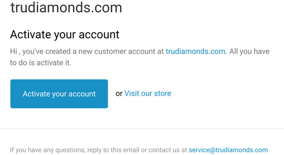Customer account activation