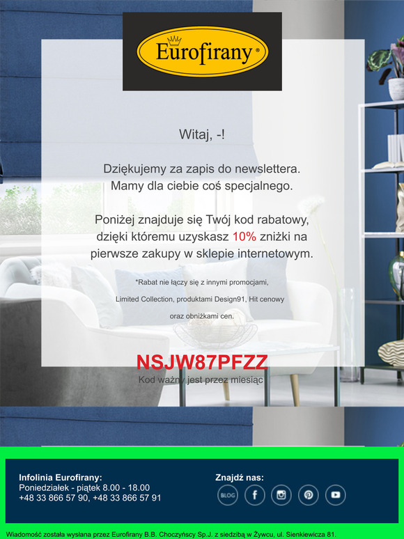 Dzikujemy za zapis do newslettera.