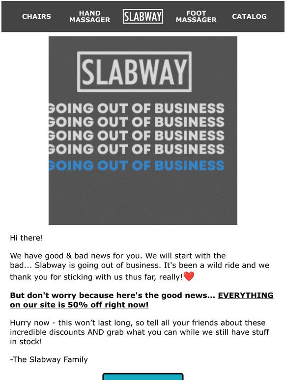 Final Days: Slabway's Huge Savings on EVERYTHING!