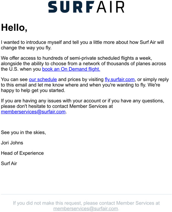 Welcome to Surf Air!