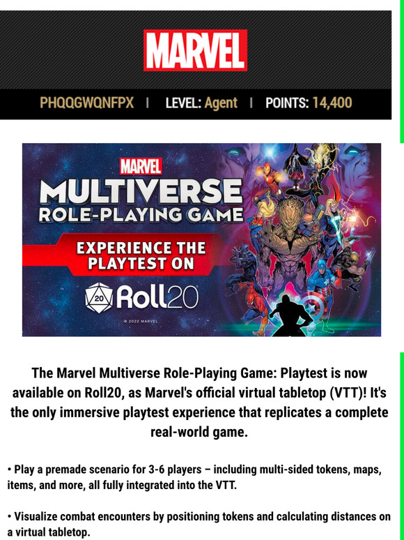 Marvel Store: Play the Marvel Multiverse Role-Playing Game on Roll20 ...